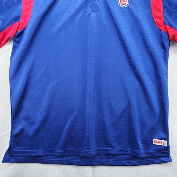 CHICAGO CUBS Shirt Men's Polo By Stiches Logo Blue Baseball Size Extra Large - Picture 4 of 12